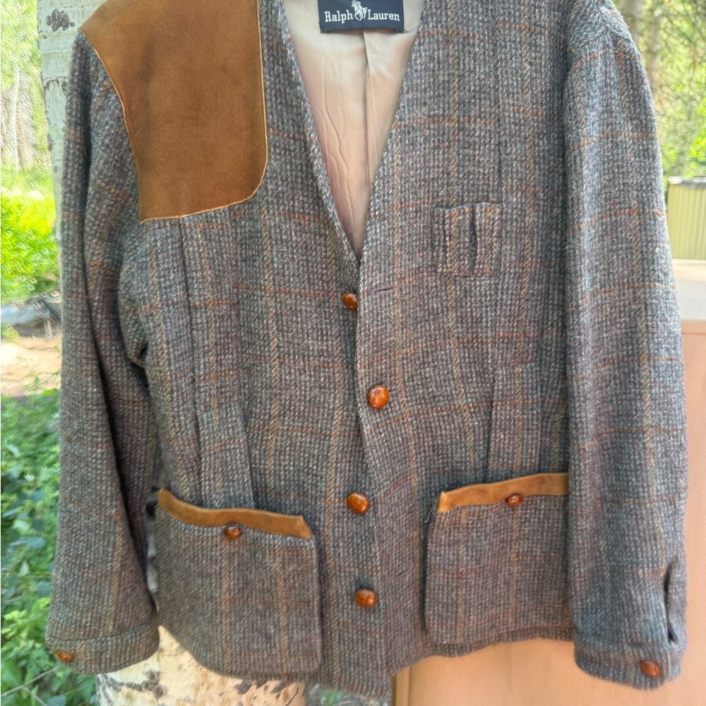 Vintage size 10 Ralph Lauren Women's Gray Tweed wool Jacket
